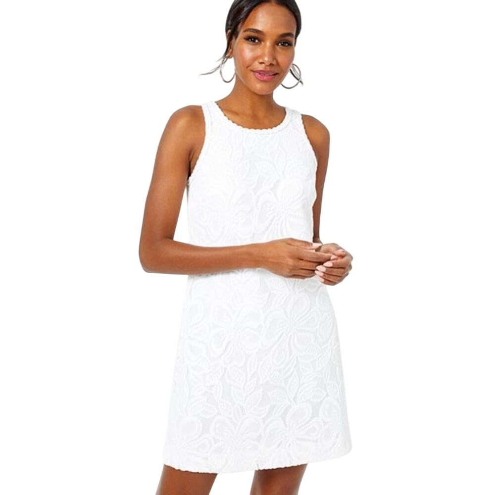 Lilly Pulitzer Marquette White Lace Summer Vacation Delicate Shift Dress Size XS